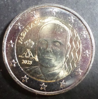 Monaco 2 Euro Coin 2025 Prince Albert II TTB VF