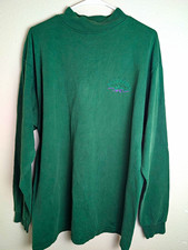 Vintage Mall of America Mock Neck Shirt Mens XL Green Embroidered USA Made 90s
