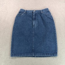 Vintage Ralph Lauren Polo Country Denim Pencil Mini Midi Skirt Size 8 Western