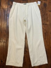 Lauren Ralph Lauren White Wide Leg Linen Pants, Size 16