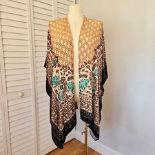 Free People C'est La Vie Velvet Burnout Kimono OS Boho Festival Gypsy Eclectic
