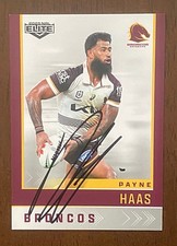 PAYNE HAAS BRISBANE BRONCOS 2025 ELITE NRL SIGNED CARD