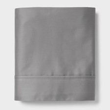 Threshold Performance Cotton Sateen Flat Sheet - Classic Gray, Full 8608