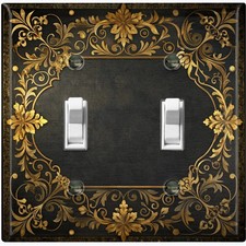 Metal Light Switch Outlet Cover Wall Plate Elegant Floral Frame Decor FME121