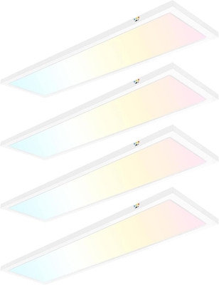 Dimmable 1X4 FT LED Flat Panel Light, 4800Lm, 4 Pack for Home & Garage