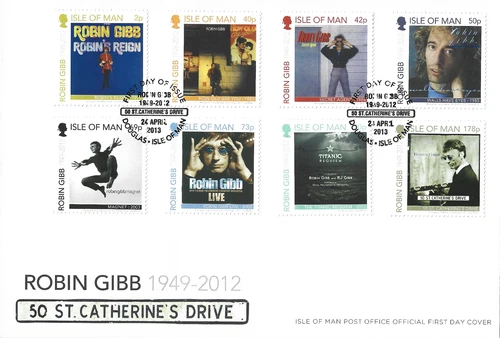 2013 Isle of Man Robin Gibb (singer & songwriter) Commemoration First Day Cover