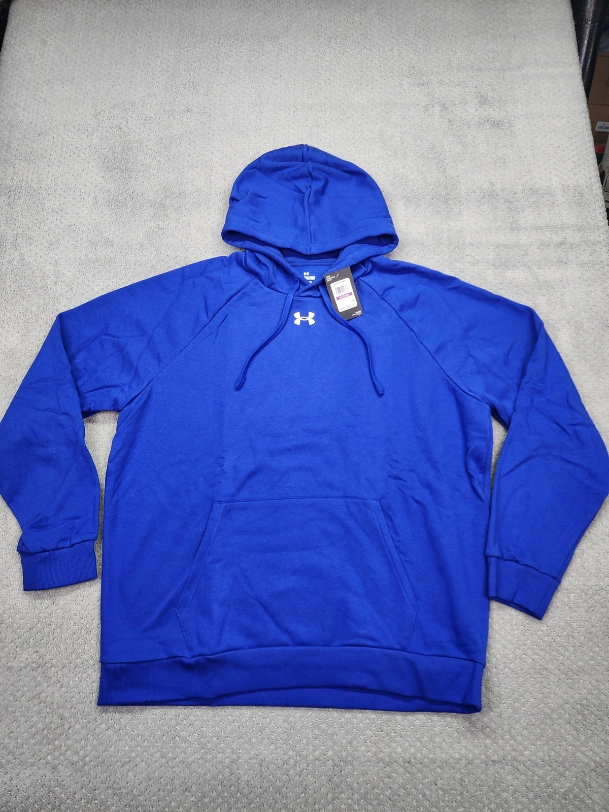 Under Armour Hoodie Mens 2XL Blue Rival Fleece Pullover Kangaroo Pocket Athletic