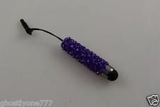 for Ipad or iphone  smart phone stylus pen bling crystal purple dust plug