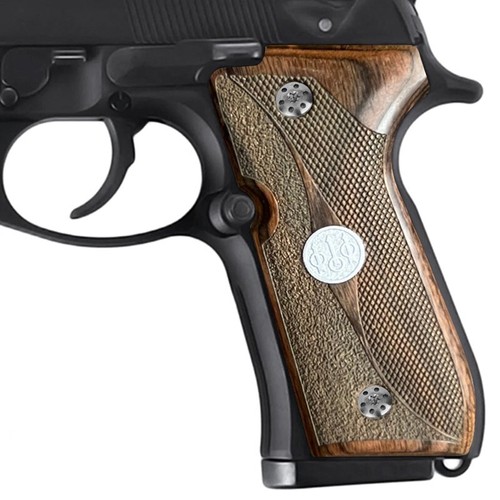 Beretta 92/96 Wood Grips for 92FS/92F W/Screw & Medallion Premium Quality Grip - Picture 2 of 4