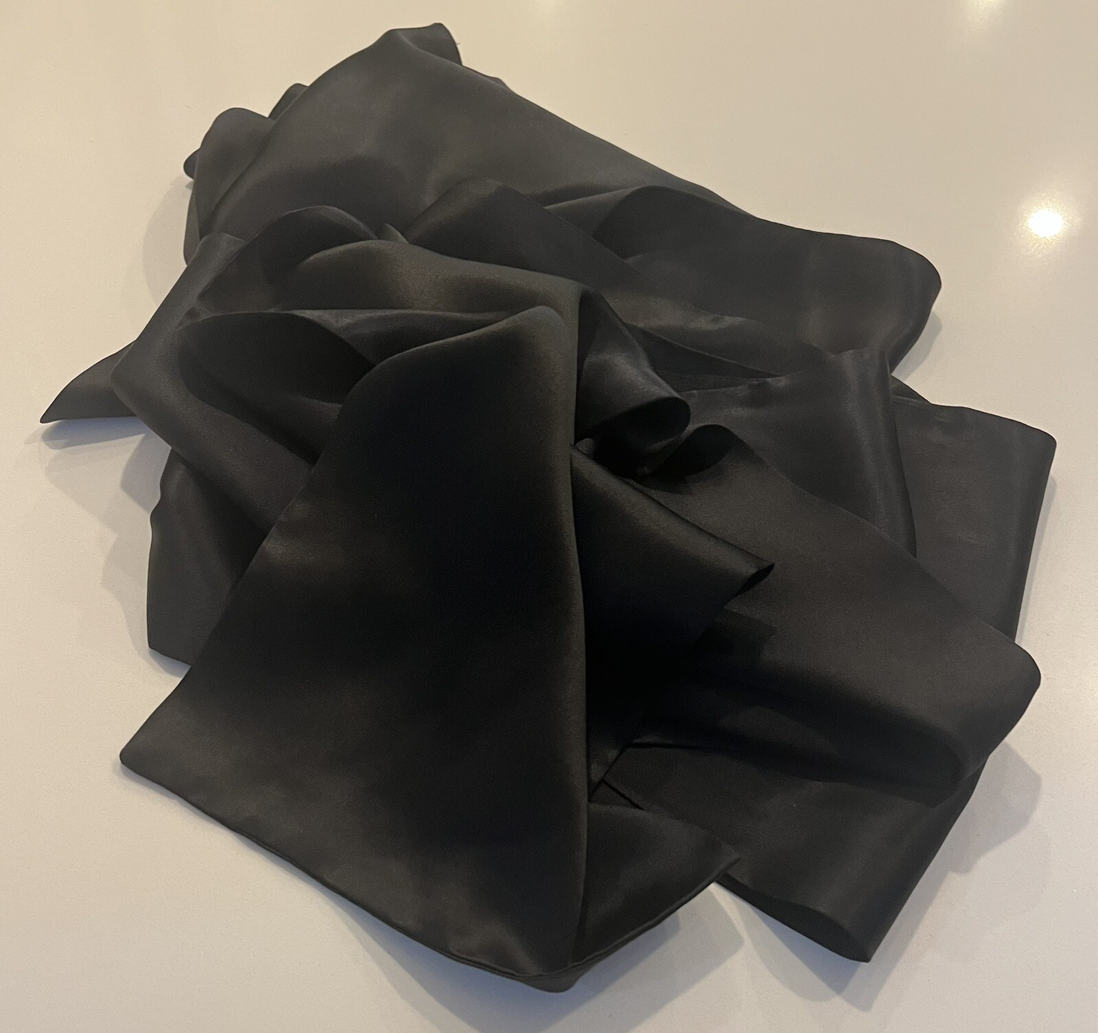 VTG - Extra Long Couture Silk Satin Skinny Scarf / Sash /  Belt 8" W x 98" L