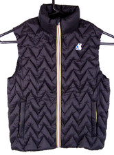 K-way Zig-zag Black Full Zip Packable Down Vest Women's Large