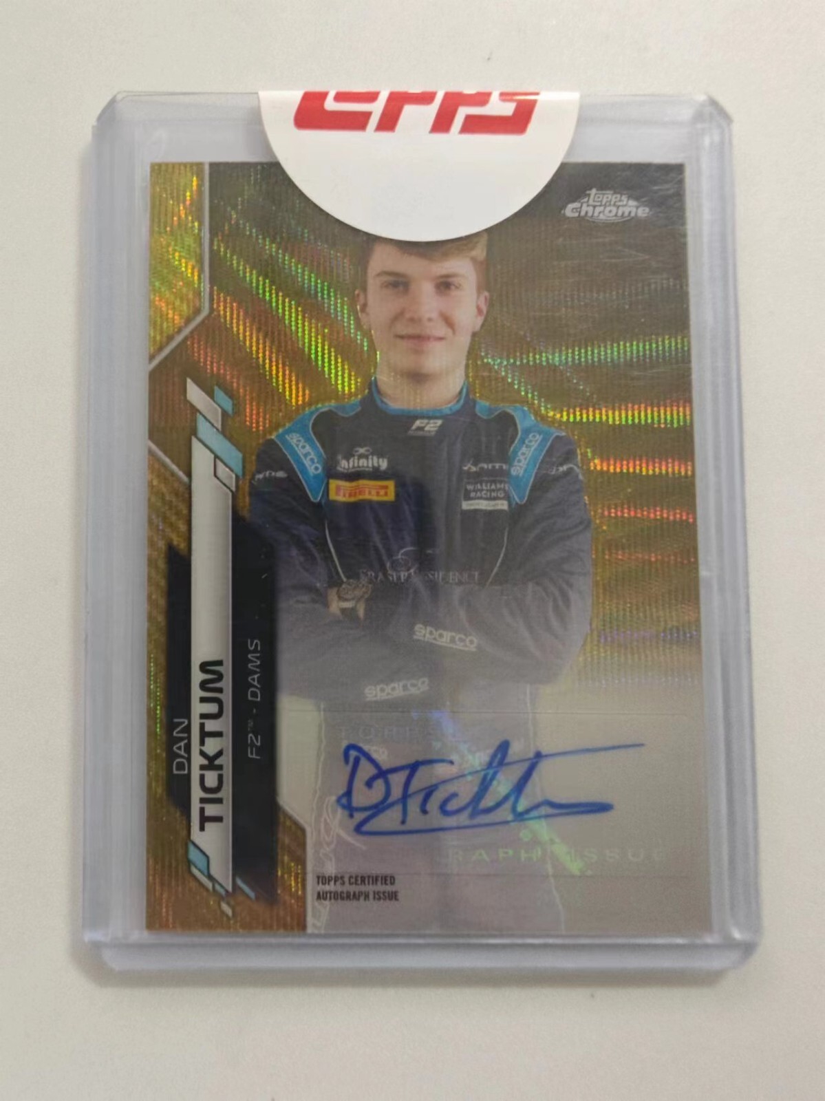 2020 Topps Chrome Formula 1 Racing F2 Gold Wave Auto Dan Ticktum 9/50