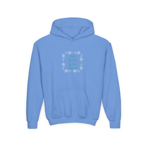Let God's Love Grow Youth Heavy Blend Hooded Sweatshirt - Picture 18 of 31