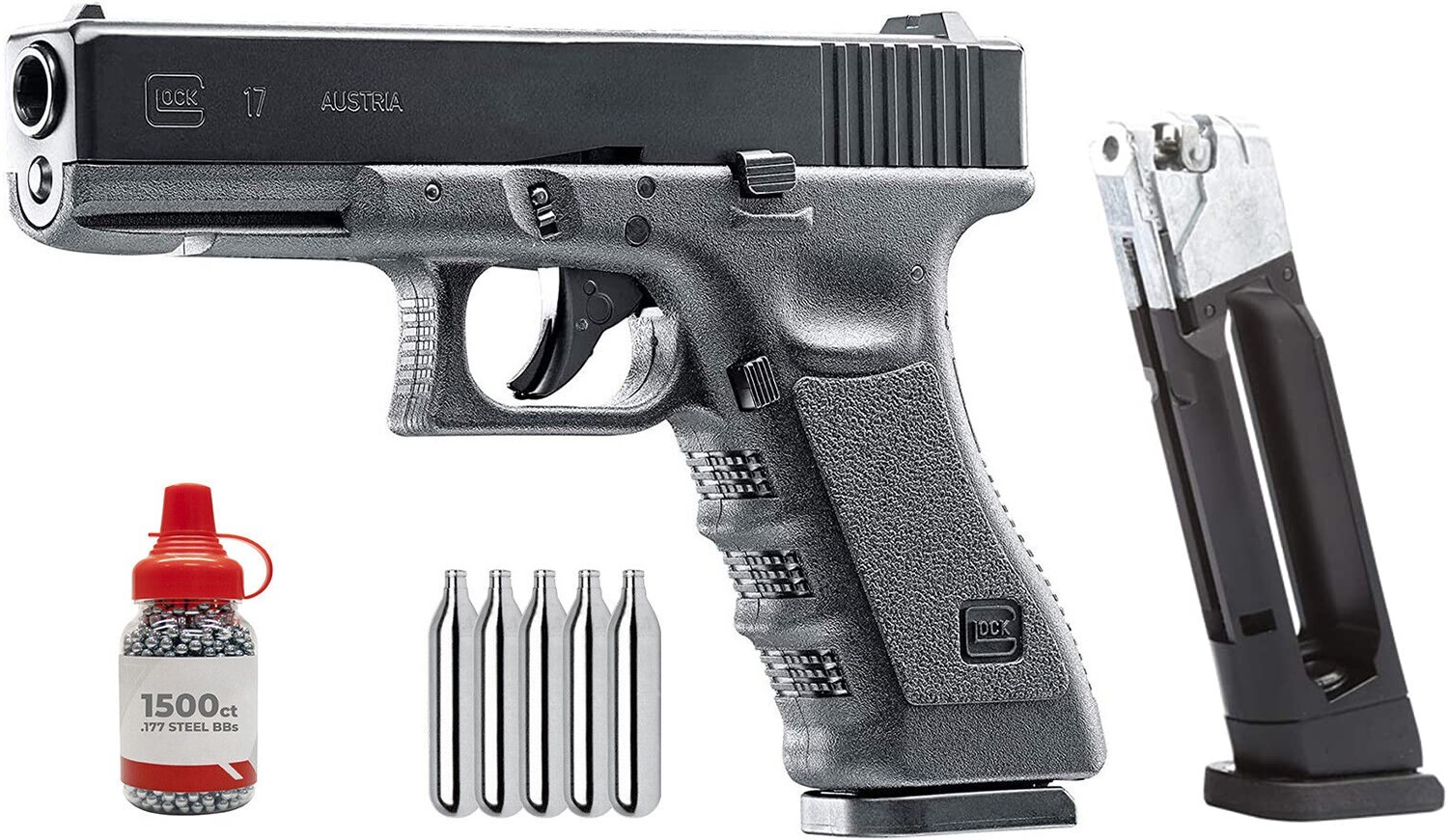 Umarex Glock 17 Gen 3 .177 Cal Blowback Air Pistol w/ CO2 Tanks and BBs and Mag