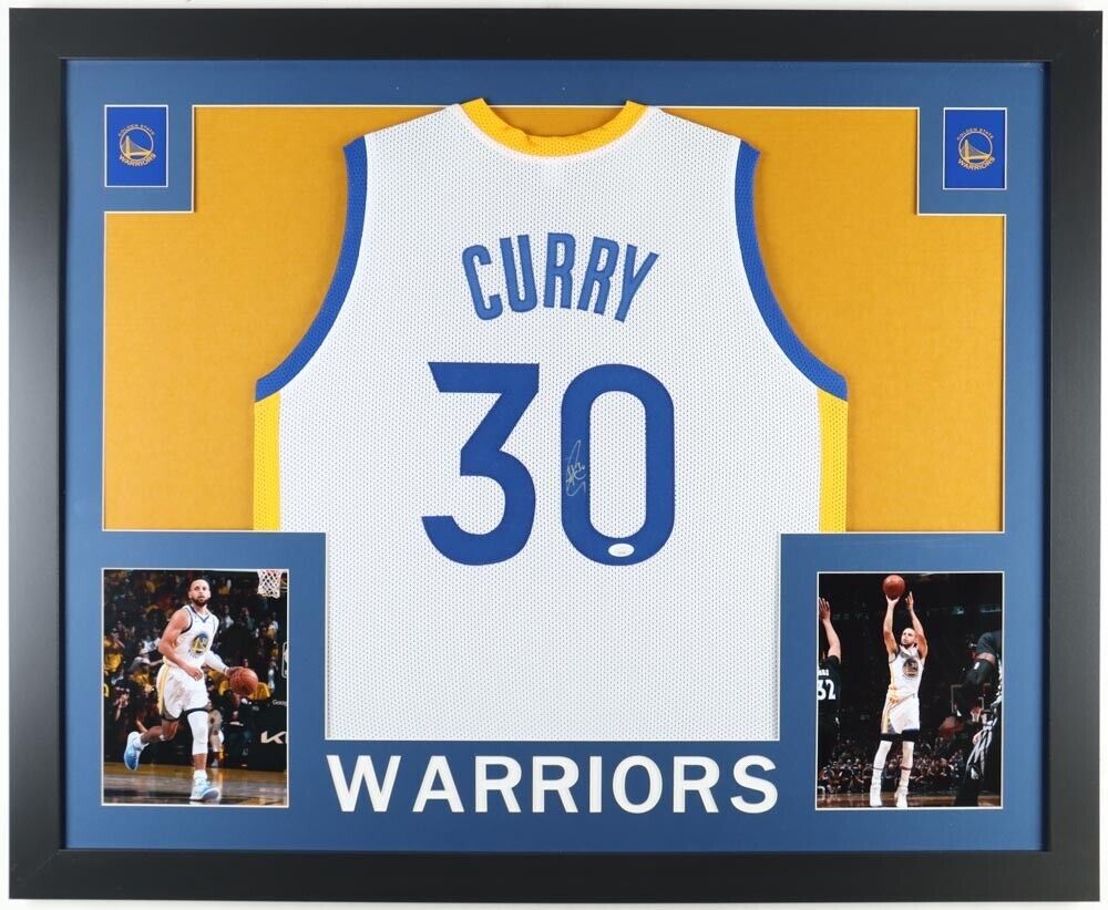 Stephen Curry Framed Signed Jersey JSA Golden State Warriors Autographed  Steph