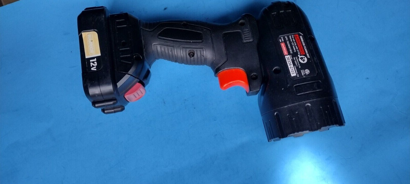 Warrior Cordless 3/8" 12V Drill & Flashlight w/ Charger, Battery Set