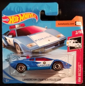 hot wheels lamborghini countach police car blue