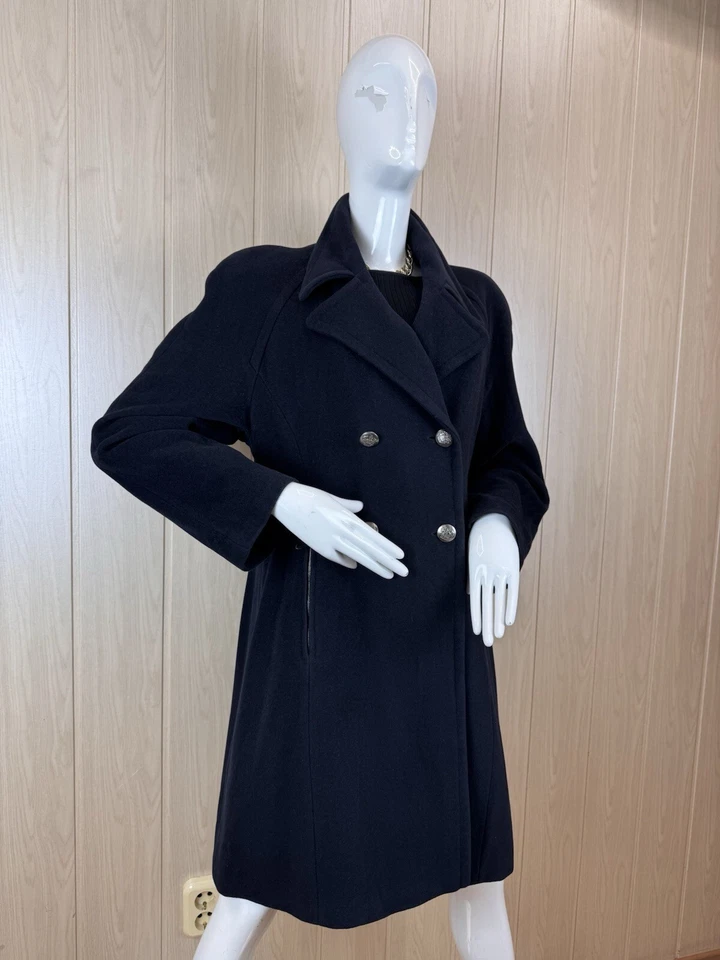 Escada Elements Angora Wool Blend Navy Coat Size 40 - Image 3 of 4