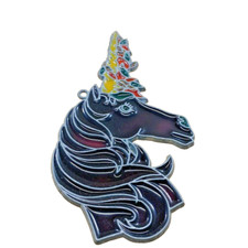 Window Unicorn Head Stained Glass SunCatcher Vtg Sun Decor Colorful Fantasy 6