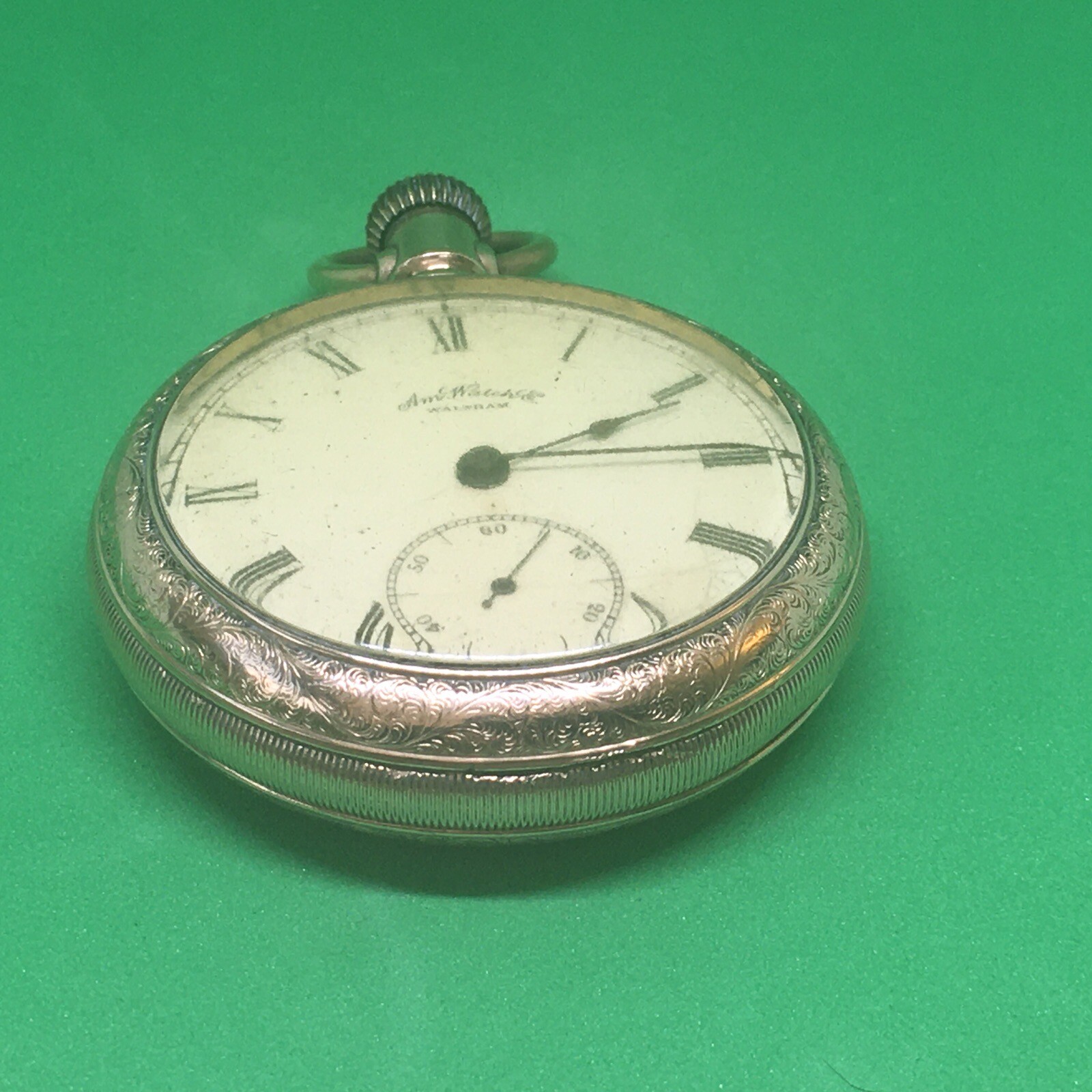 Vintage gents WALTHAM rolled gold open faced pocket watch eBay