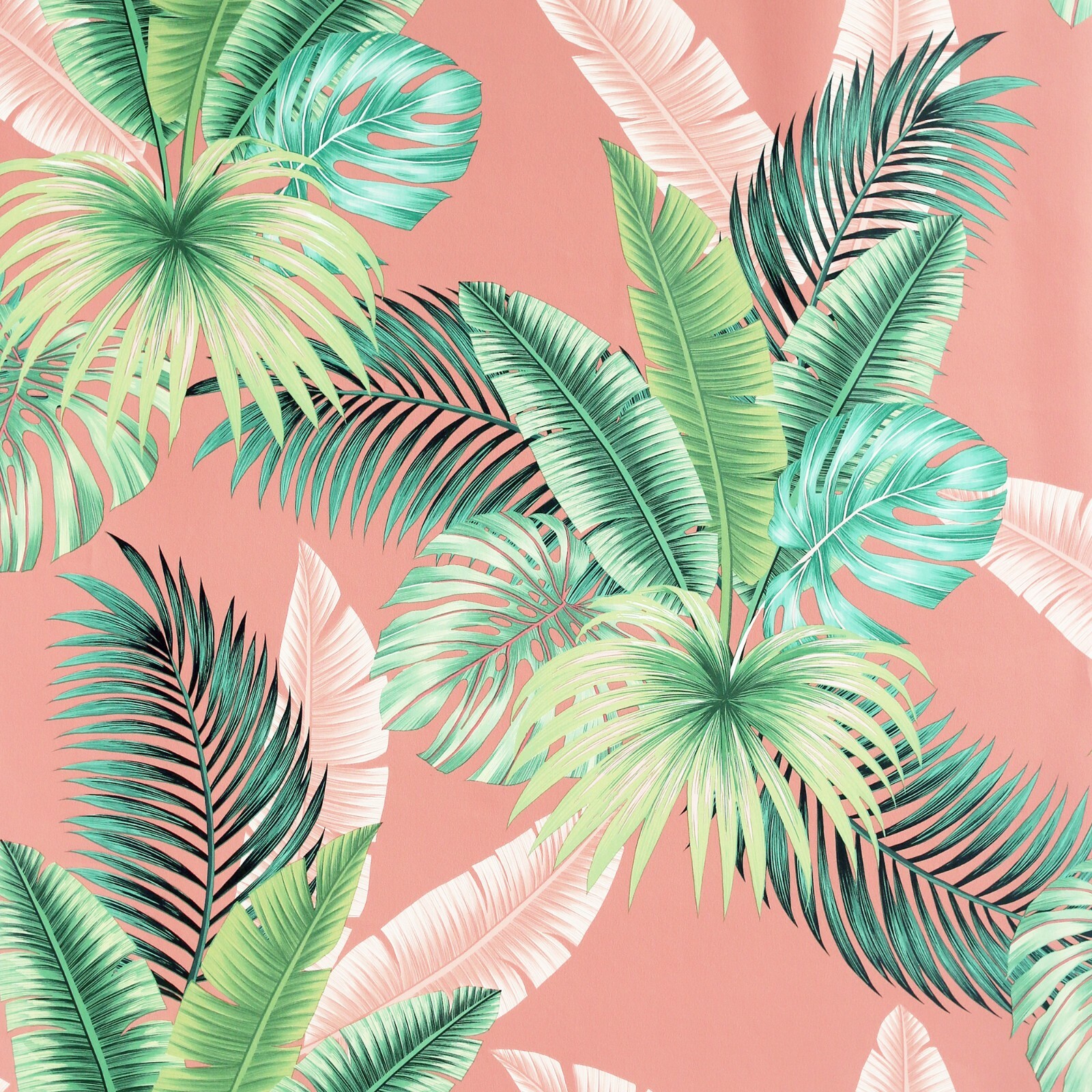 Arthouse Miami Tropics Pink Tropical Jungle Palm Green Leaves Wallpaper