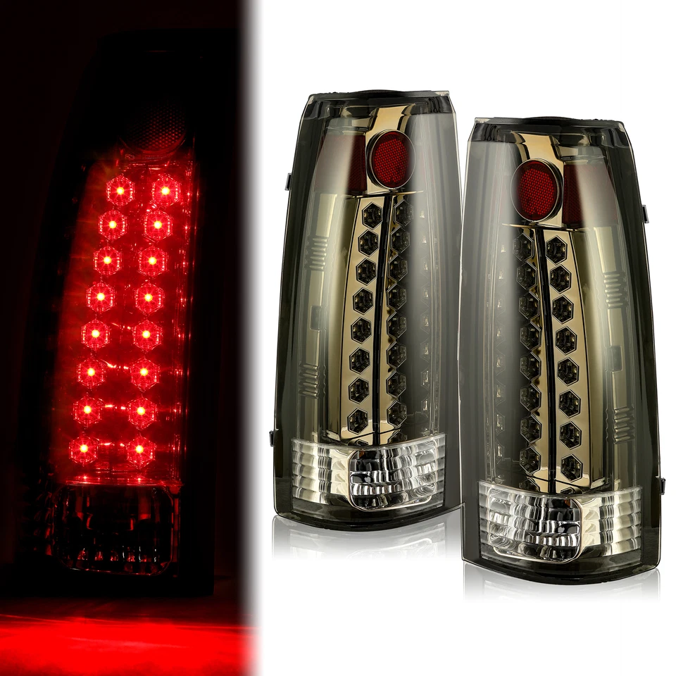 Smoke Tail Lights For Chevy C/K 1500 2500 Suburban Tahoe 1988-98 1999 2000 LED Foto 2 de 4