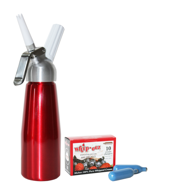 1/2 Liter Red Whip Cream Dispenser w/ Metal Head Optional Cream