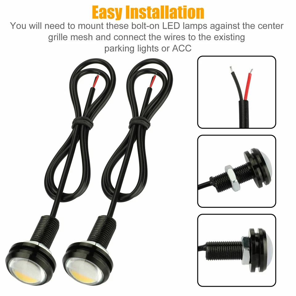 4x Luz LED Ámbar Rejilla Para Chevy Colorado Silverado Ford SVT Estilo Raptor Foto 4 de 4