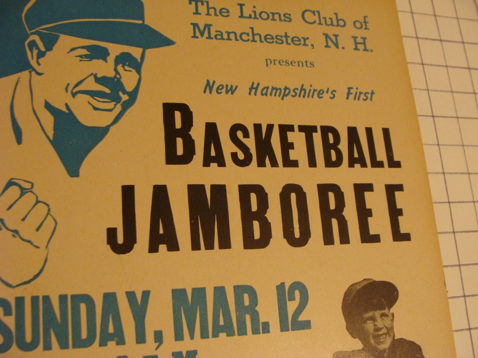 Original 1950's NH BASEBALL JAMBOREE POSTER w BABE RUTH misprinted ORIGINAL - Image 3 of 4