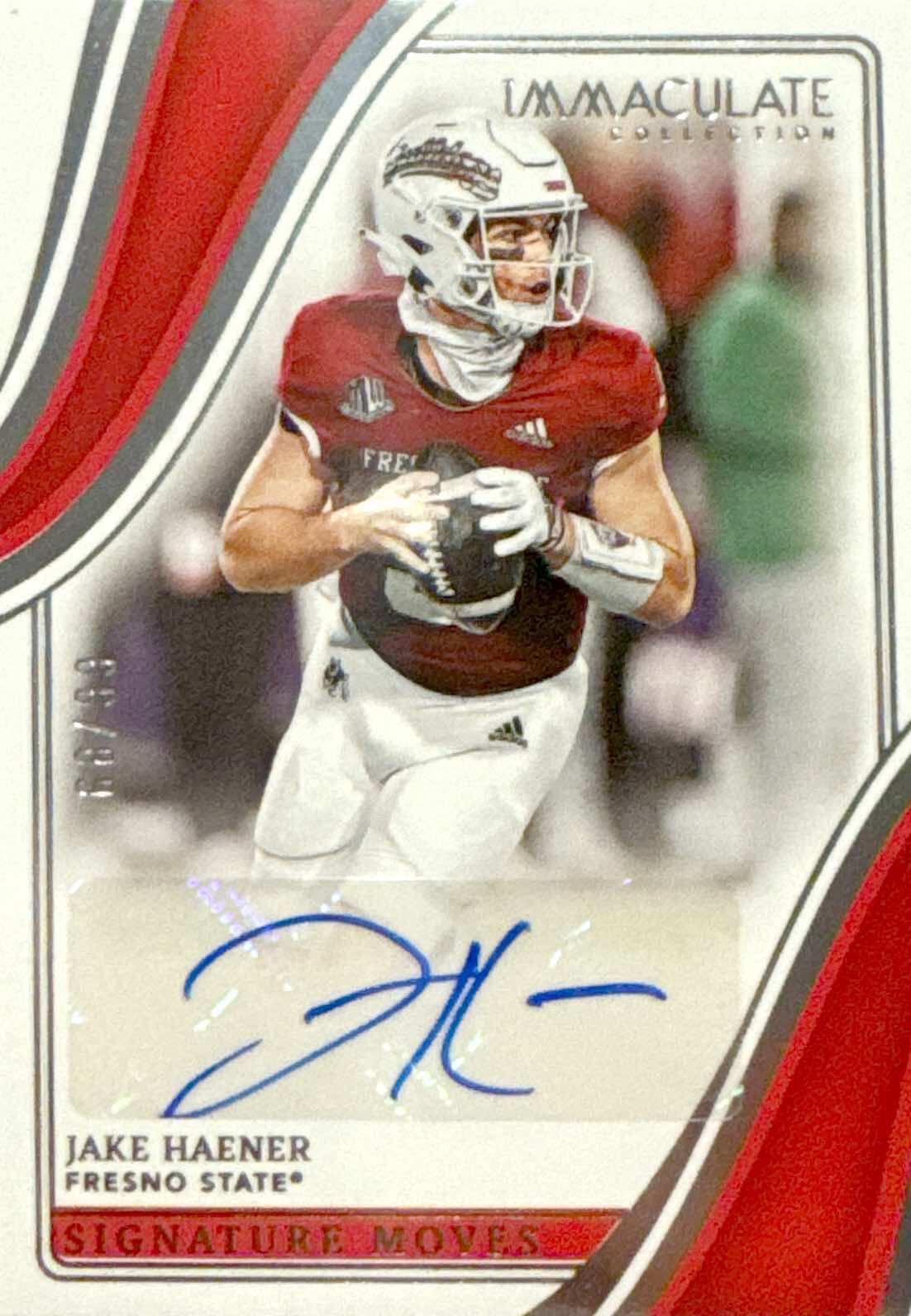 2023 Immaculate Collegiate Jake Haener Signature Moves Auto # /99 RC SAINTS SSP