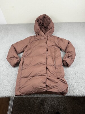Aritzia Babaton Duvet Puffer Jacket Womens XS Goose Down Wrap Front LONG  Coat