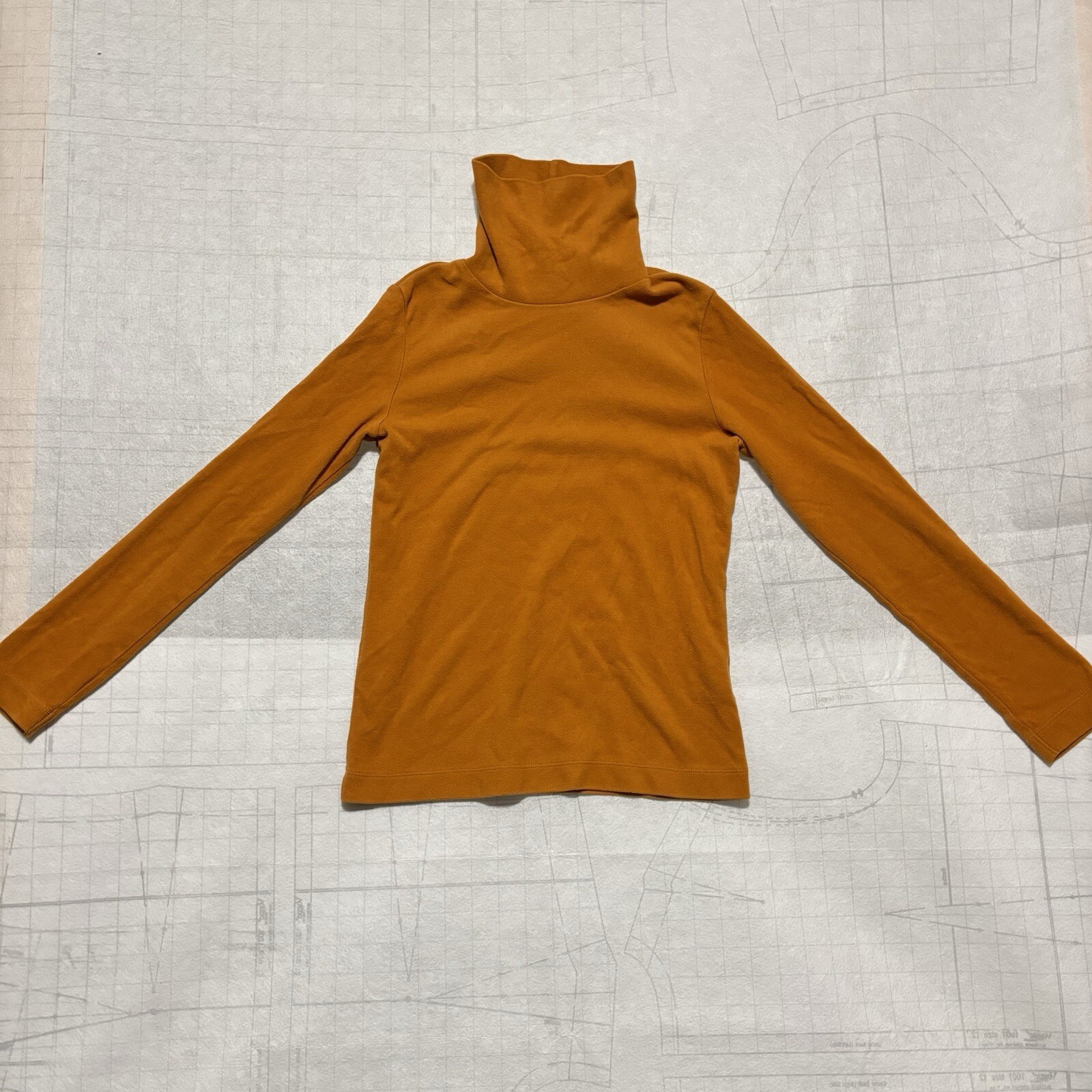 Uniqlo Heattech Yellow Turtleneck Long Sleeve Baselayer Top Sz Extra Small EUC