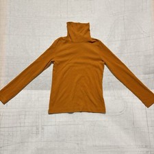 Uniqlo Heattech Yellow Turtleneck Long Sleeve Baselayer Top Sz Extra Small EUC