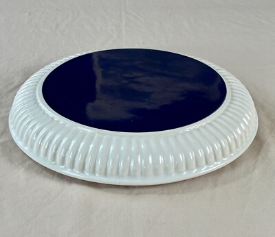 Vintage HEATWAVE Ceramic Microwaveable Hot Plate - Cobalt / Navy Blue - USA