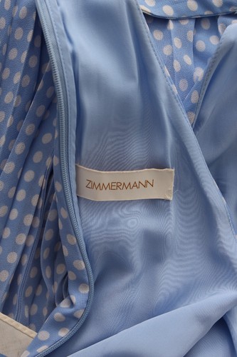 Zimmermann Super Eight Polka Dot Crepe Midi Dress / Blue - Picture 5 of 10