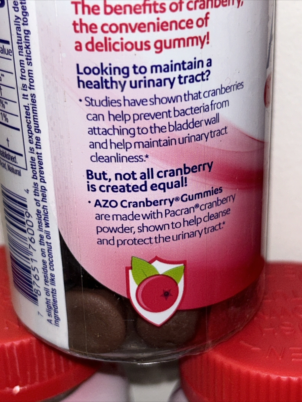 5 Packs AZO Cranberry Gummies Urinary Tract Health, Berry, 40 Count