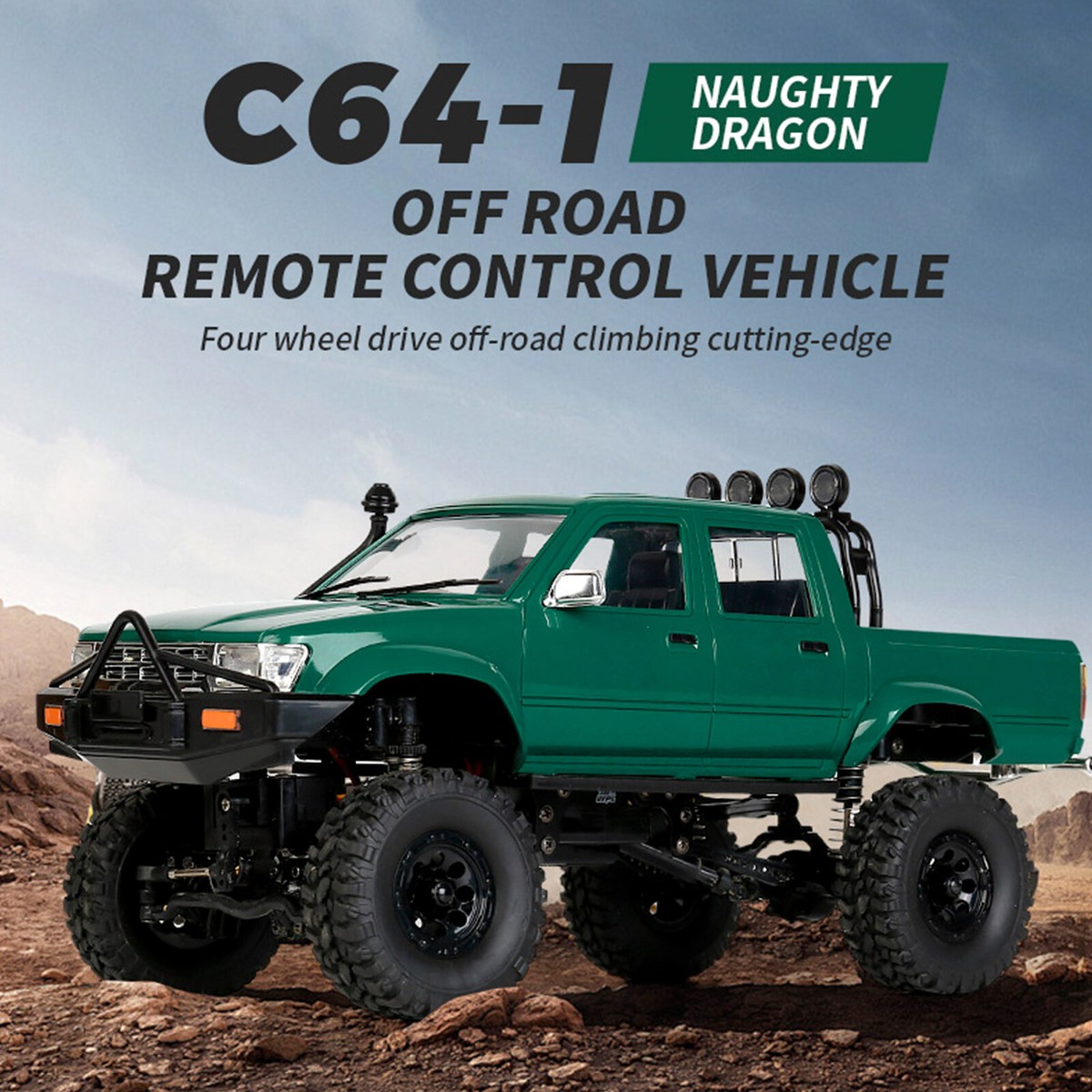 WPL C64-1 RC Car 1:16 2.4G 4WD Remote Control Pick-up Truck Toy