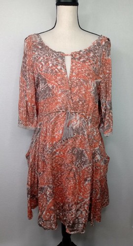 Orange Boho Mini Dress4109 