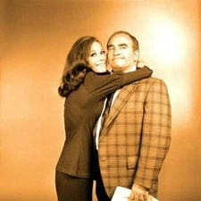 Mary Tyler Moore Show Mary throws her arms around Ed Asner as Lou 12x12 poster