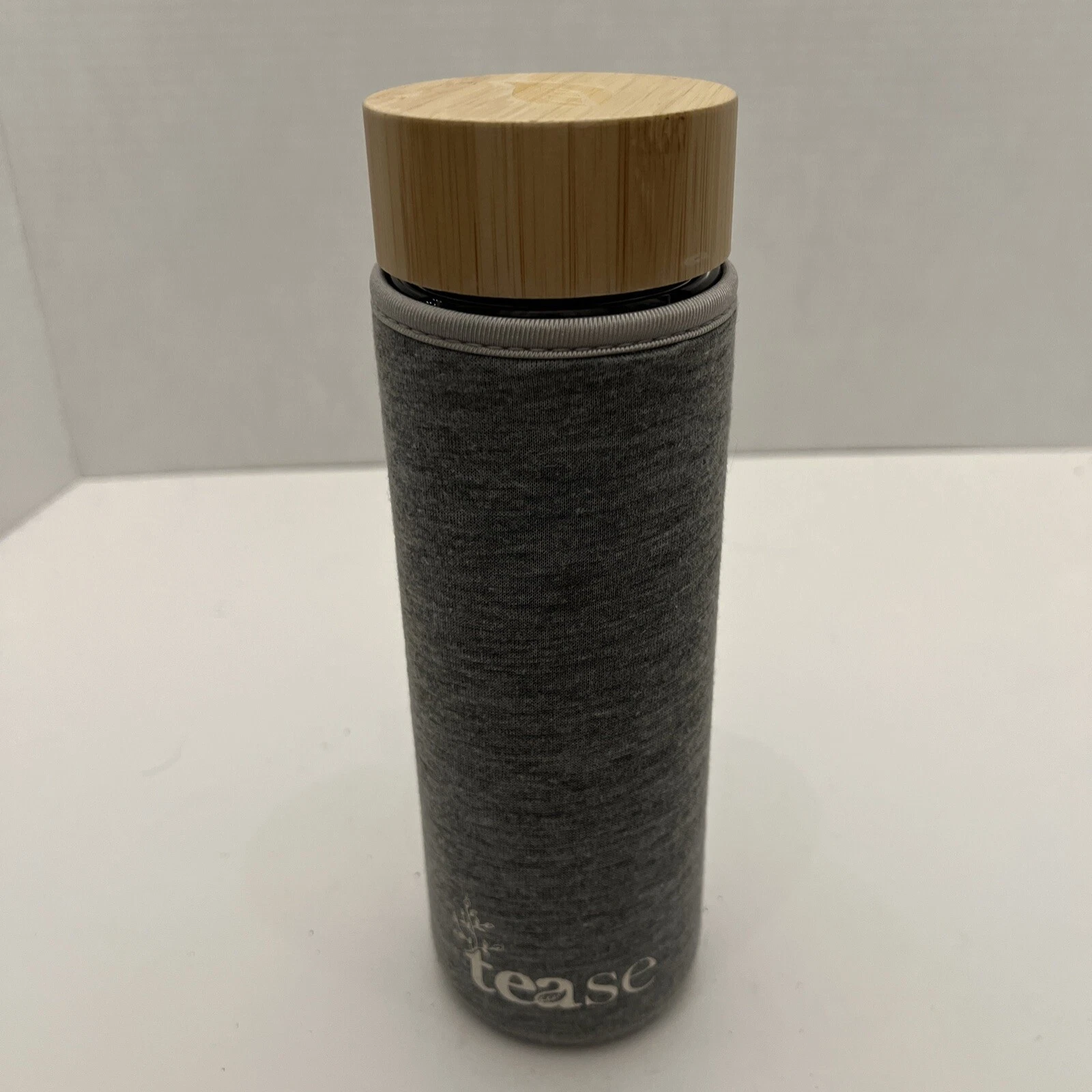 Tease Double Wall Glass Tea Bottle with Stainless Infuser and Sleeve •450ml *EUC