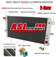 2Row Aluminum Radiator For 2001-05 Chevy Silverado 2500 HD GMC Sierra 3500 HD