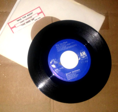 JANET JACKSON Miss you Much/You Need Me + Strip A&M 45 RPM L@@K!