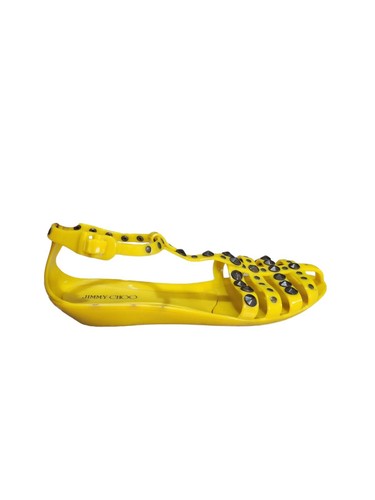 Jimmy Choo TG 39 Jelly Flats con cinturino alla caviglia stile Mary Jane in giallo - Foto 11 di 14