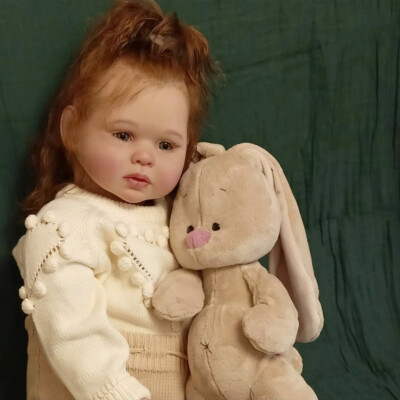 Alin 28'' Lifelike Reborn Doll Finished Toddler Girl Rooted Hair Cloth Body Gift
