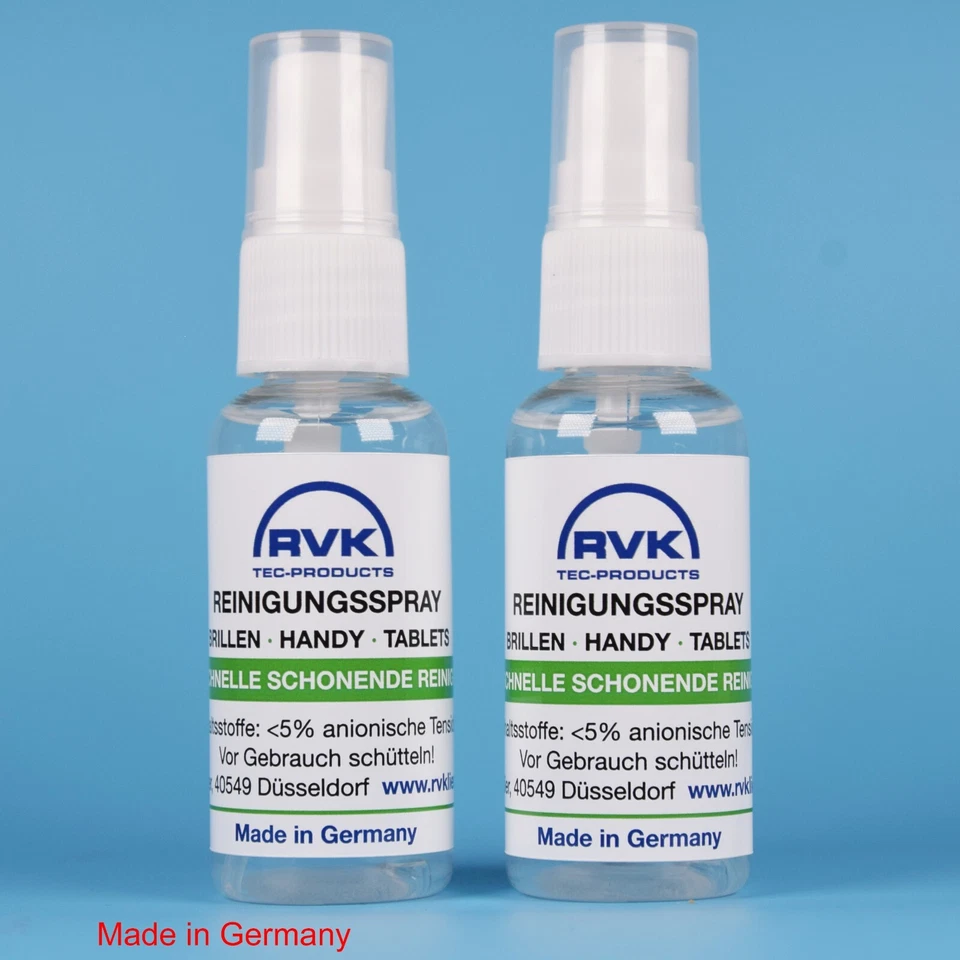 RVK TEC-PRODUCTS 2 x RVK Brillenreinigerspray, Brillenreinigungsspray,Tabletreiniger,Brillenspray