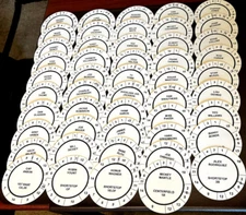 "MONSTER CLASS" HITTERS: 50 pre-cut Cadaco All-Star Baseball Discs