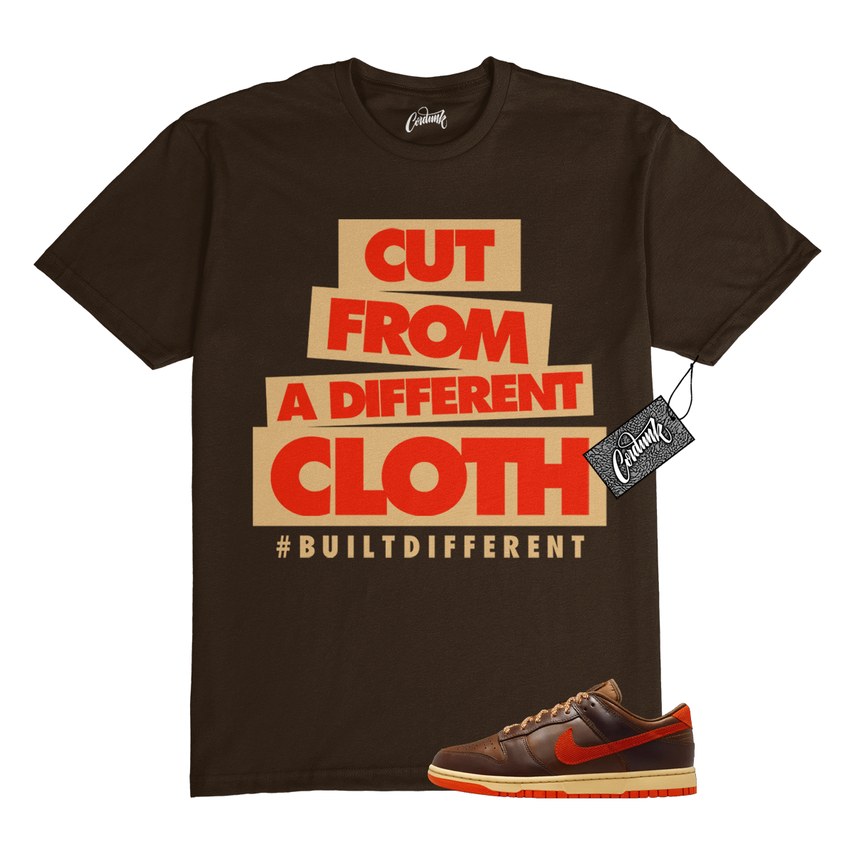 Dunk Low Light British Tan Sesame Picante Red Cacao Wow T Shirt to