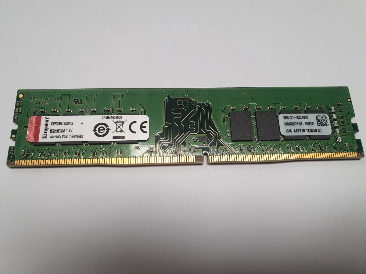 Kingston 16GB 2Rx8 PC4 2666V 2666MHz Unbuffered PC RAM KVR26N19D8