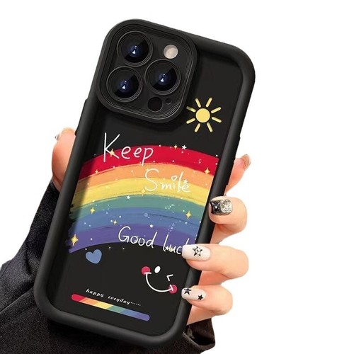 Smiling Rainbow Phone Case For iPhone 15 14 11 12 13 Pro Max XR TPU Cover - Picture 9 of 13