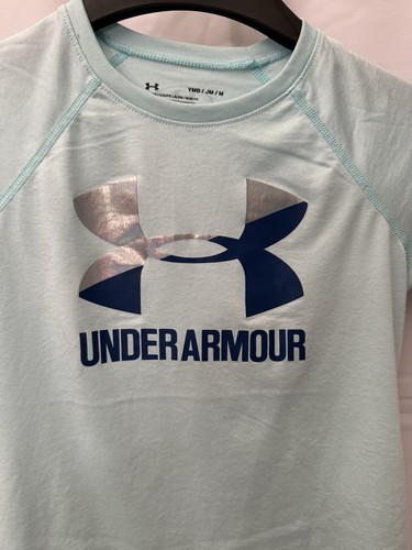 Girls Under Armour T Shirt And Capri Leggings Size Medium Green And Black - Picture 2 of 7